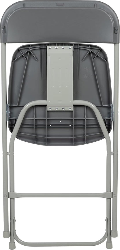 Flash Furniture Hercules Series Plastic Folding Chair - Grey - 6 Pack 650LB Weight Capacity Comfortable Event Chair-Lightweight Folding Chair