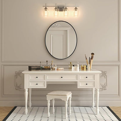 VONLUCE Bathroom Vanity Light, 4 Light Bathroom Light Fixture Over Mirror, Bathroom Wall Lamp with Clear Glass, Modern Brushed Nickel Vanity Lighting fixtures for Bathroom, Bedroom, Hallway