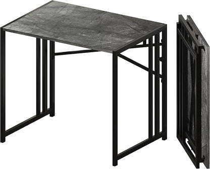 Small Folding Computer Desk 32 inch, Writing Gaming Computer Desk for Small Spaces, No Assembly Required Office Desk, Grey