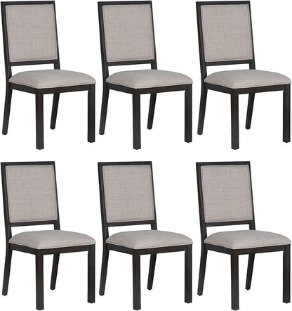 COLAMY Rectangular Dining Table Set for 6, Wood Dining Table for 6 with Chairs, 60 Inch Dining Table and Chairs for Kitchen, Dining Room, Brown