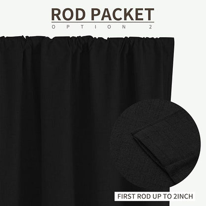 Joydeco Custom 100% Blackout Long Drapes for Bedroom Living Room Blackout Darkening Curtain Thermal Insulated Back tab Rod Pocket 1 Panel(Black,Custom Size)