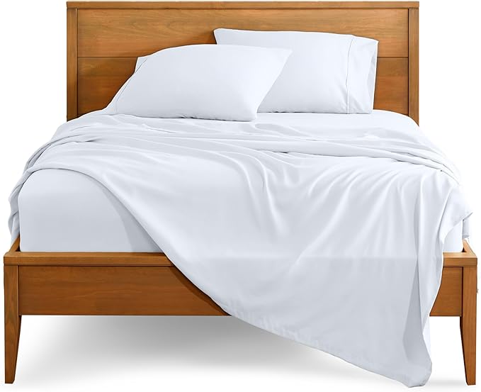 Bare Home Twin XL Sheet Set - College Dorm Size - Luxury 1800 Ultra-Soft Microfiber Twin Extra Long Bed Sheets - Deep Pockets - Easy Fit - Extra Soft - 3 Piece Set - Bed Sheets (Twin XL, White)