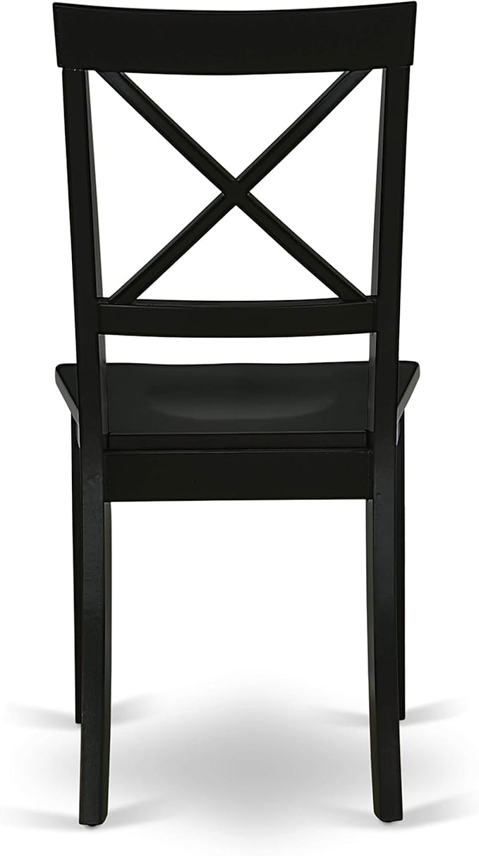 East West Furniture LGBO5-BLK-W 5 Piece Kitchen Table & Chairs Set Includes a Rectangle Dining Room Table with Butterfly Leaf and 4 Dining Chairs, 42x84 Inch, Black