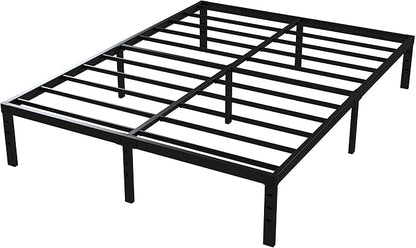 16 Inch Full Size Bed Frame No Box Spring Need, Metal Platform Full Bed Frames with 14 Inch Storage, 3,500 lbs Heavy Duty Steel Slats Support, Easy Assembly Mattress Foundation