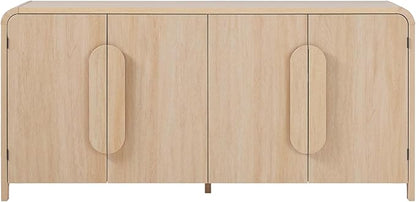 Walker Edison Chantelle Sideboard Buffet with Storage, 64", Coastal Oak