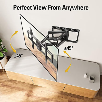 Mounting Dream UL Listed TV Wall Mount for Most 42-84 Inch TV, Full Motion TV Mount with Swivel and Tilt, Wall Bracket with Articulating Dual Arms, Fits 16inch Studs, Max VESA 600X400 mm, 100 lbs