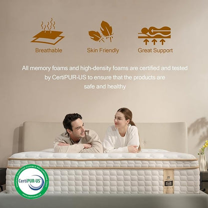 King Mattress,14 Inch King Size Hybrid Mattress in a Box,Medium Firm King Size Mattress Memory Foam,with Individual Pocket Spring for Motion Isolation & Silent Sleep & Pressure Relief, CertiPUR-US