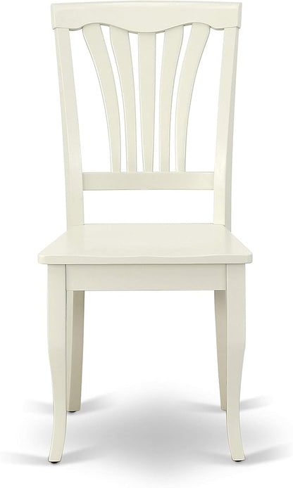 East West Furniture LGAV7-LWH-W 7 Piece Dining Room Table Set Consist of a Rectangle Kitchen Table with Butterfly Leaf and 6 Dining Chairs, 42x84 Inch, Linen White