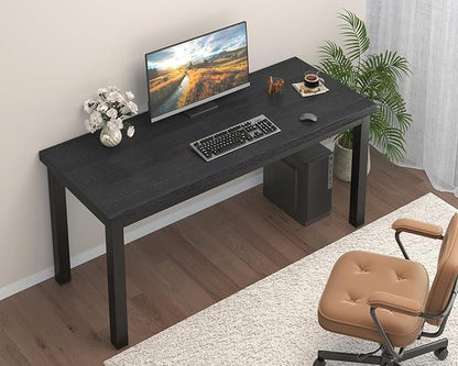 47.2 Inch Small Computer Desk, Home Office Desk, Modern Table for 2 Person Kids Student Gaming Computer Desk, Simple Office Table for Work,Craft,Writing,Studying, Etc., Black.