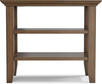 SIMPLIHOME Acadian 14-inch Wide Solid Wood Narrow End Table in Rustic Natural Aged Brown, Transitional-Style Side Table for Living Room, Bedroom, or Family Room with 2 Open Shelves