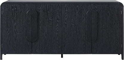 Walker Edison Chantelle Sideboard Buffet with Storage, 64", Black
