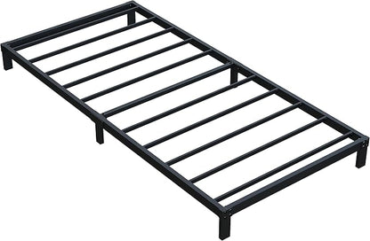 7 Inch Twin Bed Frames No Box Spring Need, Low Profile Metal Platform Twin Size Bed Frame, Heavy Duty Support Bedframes Twin, Easy Assembly