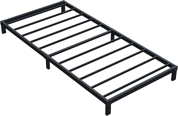7 Inch XL Twin Bed Frames No Box Spring Need, Low Profile Metal Platform Twin XL Size Bed Frame, Heavy Duty Support Bedframes Twin XL, Easy Assembly