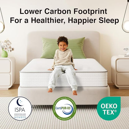Novilla Twin Mattress, 6 Inch Twin Size Mattresses in a Box with Smarts™ Coil for Pressure Relief, Medium Firm Foam and Spring Hybrid Colchones with CertiPUR-US Certified for Kids