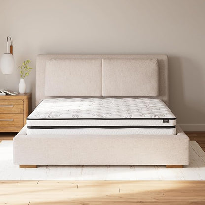 Signature Design by Ashley Queen Size Chime 10 Inch Medium Firm Hybrid Mattress with Cooling Gel Memory Foam for Pressure Relief, Fiberglass Free, Mattress In A Box