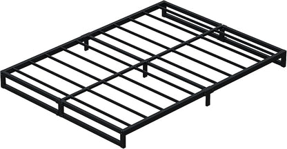 6 Inch Bed Frame Queen Size Heavy Duty Steel Slat Support Metal Platform Queen Bed Frame No Box Spring Needed, Easy Assembly, Black