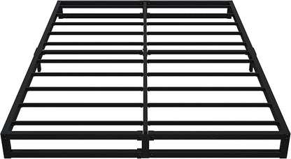 6 Inch King Size Bed Frame Sturdy Mattress Foundation, Heavy Duty Metal Platform with Steel Slats Support No Box Spring Needed, Noise Free, Easy Assembly, Black