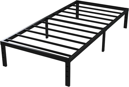 16 Inch Twin XL Bed Frames, Metal Platform Twin XL Bed Frame with Storage, 2,500 lbs Heavy Duty Steel Slats Support, Easy Assembly Mattress Foundation, Black