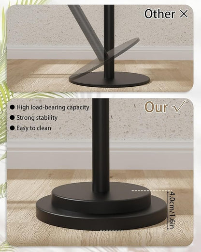 Height Adjustable Drink Table, Vintage Round Indoor Metal Plant Stand, for Small Spaces, Living Room, Bedroom, Cocktail, 1 Pack, Dark Brown, GBZ001CZ-1