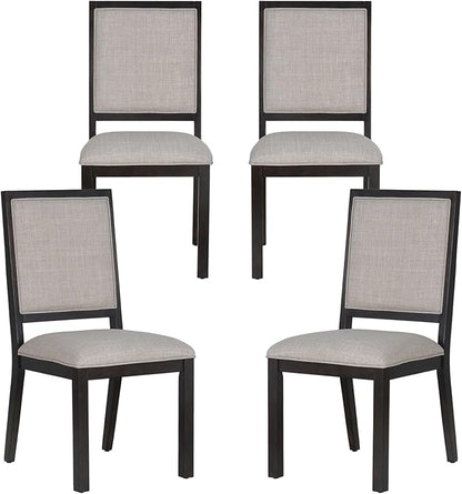COLAMY Rectangular Dining Table Set for 4, Wood Dining Table for 4 with Chairs, 60 Inch Dining Table and Chairs for Kitchen, Dining Room, Brown