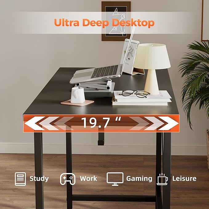 Rolling Computer Desk with Wheels, Gaming Desk for Small Spaces, Modern Simple Style Table for Home Office, Study Writing Table (Caster, Black, 40 inch)