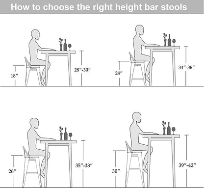 26 Inch Swivel Bar Stools Set of 4 with Backs Counter Height Industrial Metal Barstools Island Bar Chairs for Home Kitchen Dining Room (Swivel 26 inch, Distressed White Wooden)