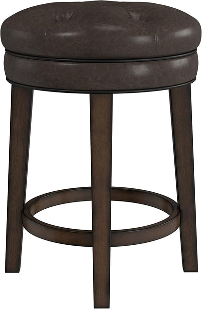 Hillsdale Krauss Backless Swivel Counter Height Stool, Dark Brown