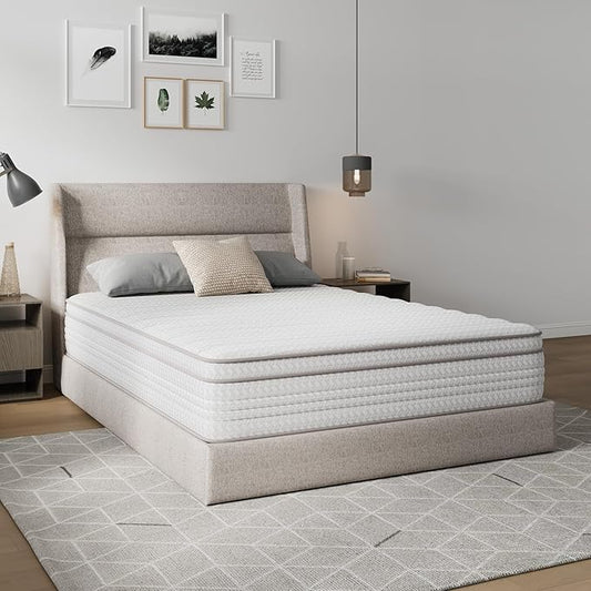 Novilla Full Size Mattress, 14 Inch Full Mattresses in a Box with Smarts™ Pocket Coil for Pressure Relief, Medium Firm Foam and Spring Hybrid Colchones with CertiPUR-US Certified