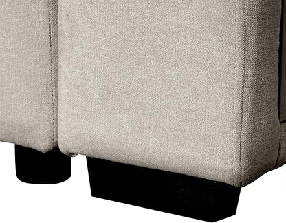 109" U-shaped Sectional Pull-out Sofa Bed with Storage Chaise,2-in-1 Convertible Couch W/ 4 Back Pillow & 2 USB Ports,Luxurious Sleeper Furniture Set for Living Room Large Space,Beige Chenille