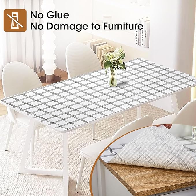 Beautysaid Shelf and Drawer Liner for Kitchen Cabinet, Non Adhesive Non Slip Shelf Paper Waterproof Washable Thickened for Dresser Pantry Shelve Bathroom Protector Liner(Plaid,18 in x 30 FT)