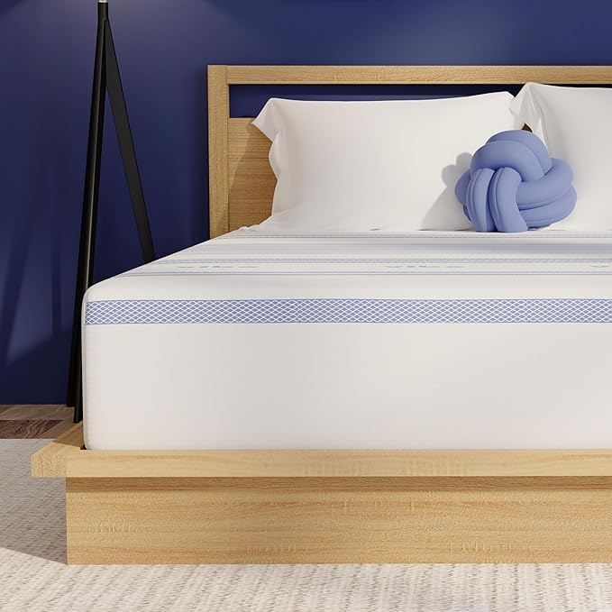 Vibe Gel Memory Foam Mattress, 12-Inch CertiPUR-US Certified Bed-in-a-Box, Full, White