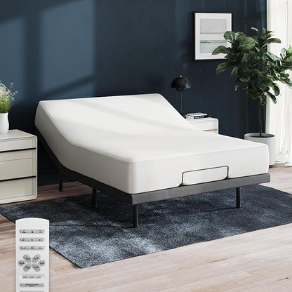 Nectar Queen Adjustable Base & 12” Mattress (New Version) - Head & Foot Incline - Medium Firm Memory Foam - Cooling Top Layer - 3 Massage Settings - 365-Night Mattress Trial & Forever Warranty