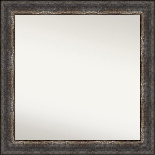 Amanti Art Bronze Bathroom Mirror for Over Sink, 34x34 Ballroom Bronze Square Vanity Mirror, Large Traditional Frame, Hangs Horizonally and Vertically, Bathroom Wall Decor, Non-Beveled Edge