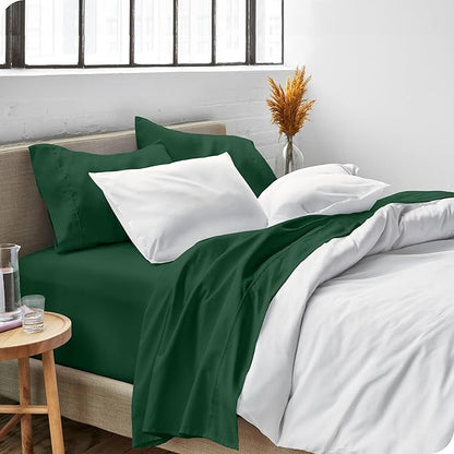 Bare Home King Sheet Set - Luxury 1800 Ultra-Soft Microfiber King Bed Sheets - Double Brushed - Deep Pockets - Easy Fit - 4 Piece Set - Bedding Sheets & Pillowcases (King, Forest Green)