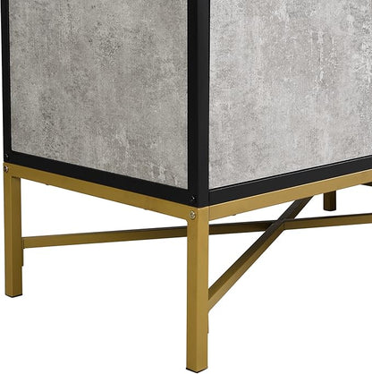 Merax Sideboard Buffet Cabinet with Storage, 4 Door Modern Cupboard w/Cross-Leg Design, Console Table for Kitchen, Dining/Living Room, Grey