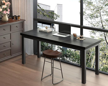 55.1 Inch Small Computer Desk, Home Office Desk, Modern Table for 2 Person Kids Student Gaming Computer Desk, Simple Office Table for Work,Craft,Writing,Studying, Etc., Black.
