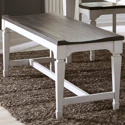 Liberty Furniture Industries Allyson Park Wood Seat Bench, W52 x D17 x H19, White