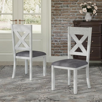 Solid Wood Dining Chair Set of 2, Part of Dining Table Set, Mix and Match Table, Chair Sold Separately for Dining Room, Kitchen, Grey