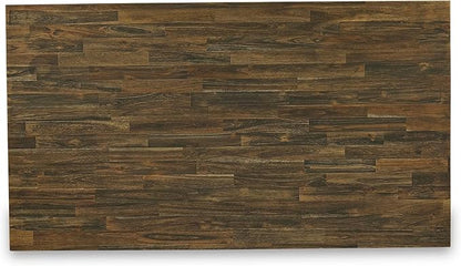 East West Furniture V777VE703-9 9 Piece Dining Room Table Set Includes a Rectangle Dining Table with V-Legs and 8 Brown Linen Fabric Upholstered Parson Chairs, 40x72 Inch, Multi-Color