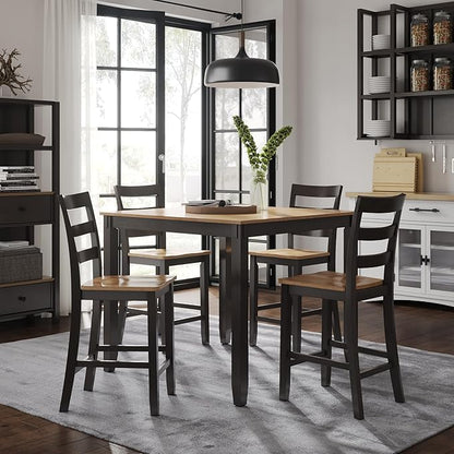 Signature Design by Ashley Gesthaven Solid Wood Frame Counter Height Barstool, Set of 2, Natural/Brown
