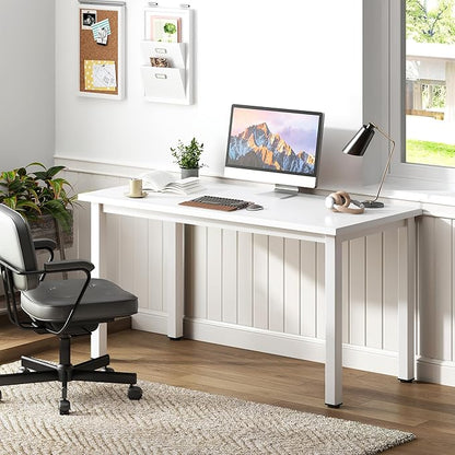 Need Computer Desk, 47 inch Home Office Desk, Modern Simple Style Home Office Gaming Desk, Basic Writing Table for Study Student, White