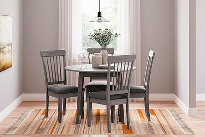 Signature Design by Ashley Shullden Casual Round Dining Small Drop Leaf Table, Seats up to 4, Gray