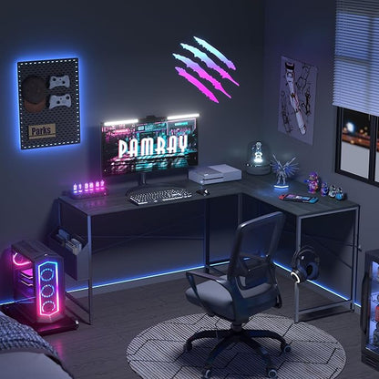 Pamray 47 Inch Computer Desk for Small Spaces with Storage Bag, Home Office Work Desk with Headphone Hook, Small Office Desk Study Writing Table