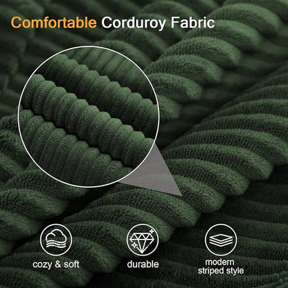 MeMoreCool Cozy Small-Space Convertible Loveseat to Guest Bed – Boneless Corduroy Floor Couch with High-Density Foam, Removable Washable Cover, No-Assembly Fold-Out Sofa