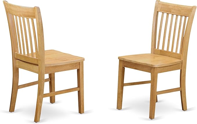 East West Furniture MZNO3-OAK-W 3 Piece Kitchen Table Set for Small Spaces Contains a Rectangle Dining Room Table with Dropleaf and 2 Solid Wood Seat Chairs, 36x54 Inch, Oak