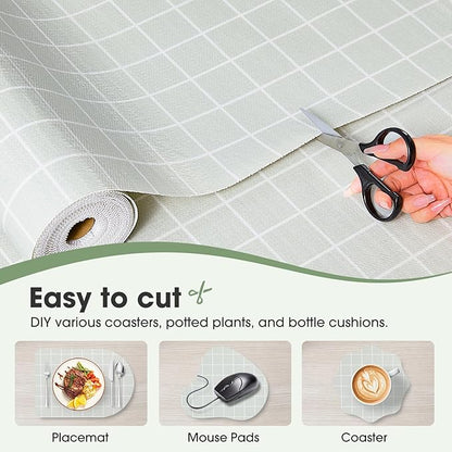 Beautysaid Shelf and Drawer Liner for Kitchen Cabinet, Non Adhesive Non Slip Shelf Paper Waterproof Washable Thickened for Dresser Pantry Shelve Bathroom Protector Liner(Light Green,12 in x 20 FT)