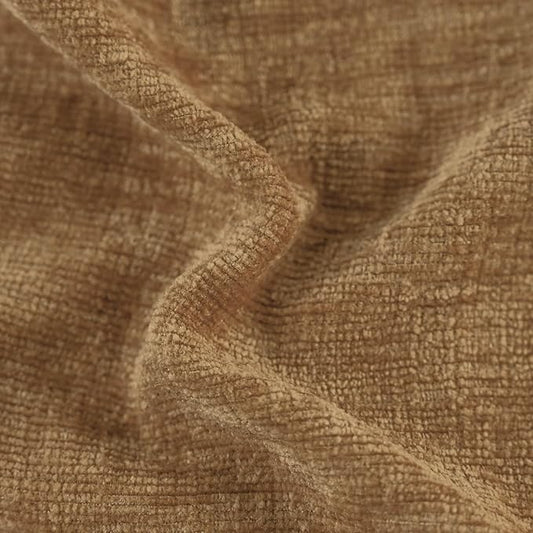 CaliTime Throw Pillow Covers Decorative 24 X 24 Inches Pack of 2 Cozy Chenille Cushion Cases for Couch Sofa Bed Living Room Home Apricot Brown