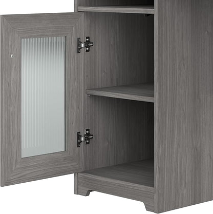 Bush Furniture Cabot L Shaped Computer Desk in Modern Gray | Corner Table with Drawers and Storage for Personal Home Office Workspace