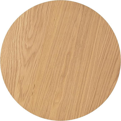 Round Side Table, Small Wood End Table Nightstand for Living Room, Bedroom, Office Small Spaces, Mid Century Modern Farmhouse Accent End Tables, Fluted Base Design, 16.93" D x 22.44" H
