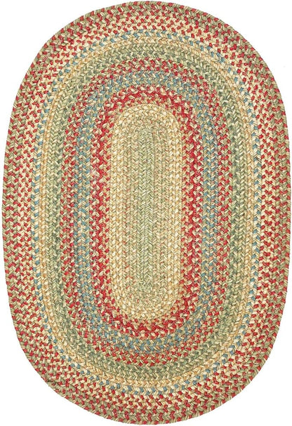Azalea Multicolor Braided Oval Area Rugs, Jute, 5x8' - Perfect Country Primitive Decor for Living Room, Dining Room, Everywhere